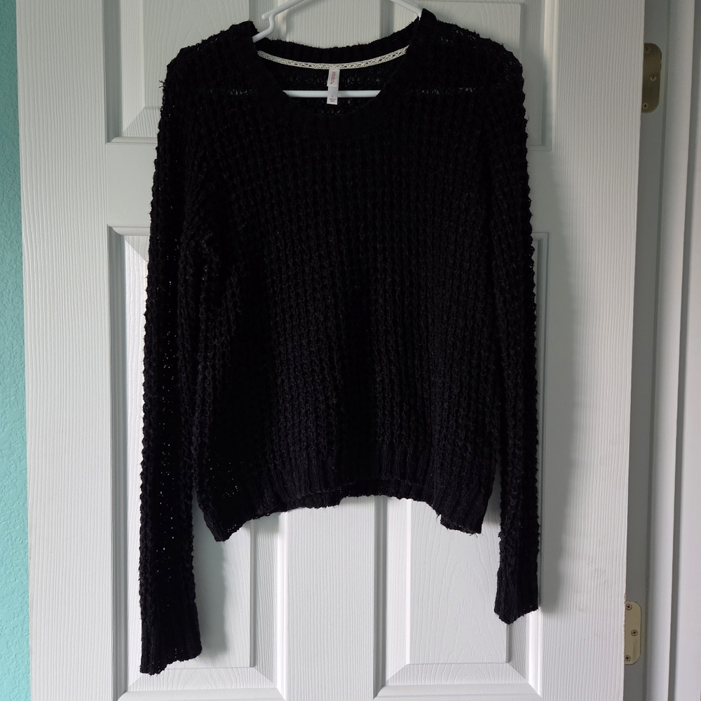 Xhilaration Black Open Knit Sweater